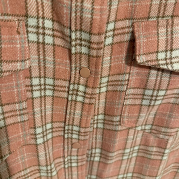 Zyia Flannel Pink Plaid Shacket - Picture 5 of 6